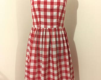 Red gingham dress | Etsy