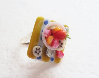 Fruit Salad Ring. Polymer Clay.