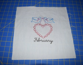 Needlepoint month on muslin February