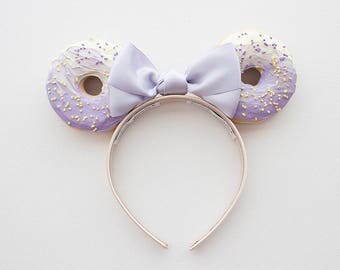 Purple and Yellow Minnie Mouse Ears / Minnie Ears / Mouse Ears / Mickey Ears / Disney Ears / Disneyland Ears / Donut Ears / Disney Headband