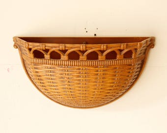 Retro Wall Pocket Planter Homco Dart 1978 Vintage Wall Hanging Storage Bin Display Decorating