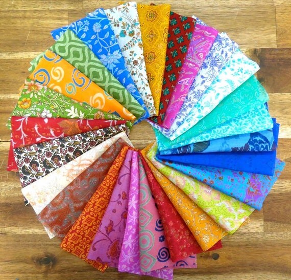 25 pieces of silk remnants silk fabric scraps