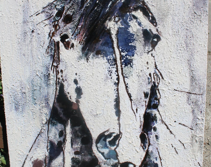 Ranger Horse. Extra Large Horse, Horse Wall Decor, Brown Blue Rustic Horse, Large Contemporary Canvas Art Print up to 72" by Irena Orlov