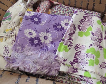 vintage feed sack fabric pieces