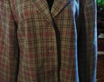 Vintage Light Blue Plaid Jacket