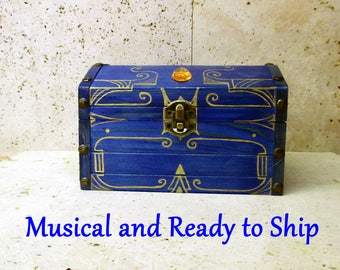 MUSICAL--The Large Boss Key Chest from The Legend of Zelda--Solid Wood with Brass and Resin Details--Ocarina of Time