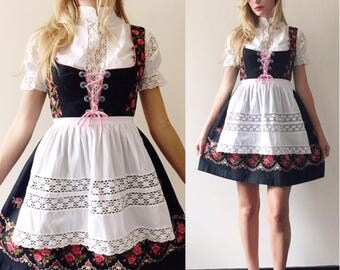 Authentic Vintage German Dirndl 3 Piece Set