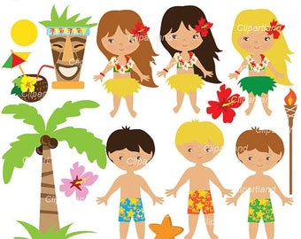 Luau Clip Art   Luau Clipart   Hawaii Clipart   Hula Girl