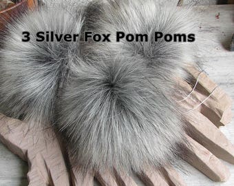 Faux fur Pom pom Beige Cream Fur Pom Pom for knit Hats Soft Detachable pompom
