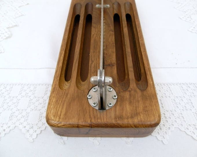 Vintage French Guillotine Bread Knife with Crumb Collecting Tray Made of Walnut Wood and Stainless Steel, Baguette Cutting Board, Kitchen Vintage French Guillotine Bread Knife with Crumb Collecting Tray Made of Walnut Wood and Stainless Steel, Baguette Cutting Board, Kitchen