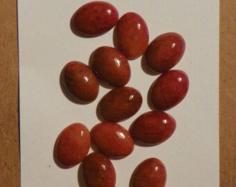 Red Jade Jadeite Cab Cabochon 13x18 Oval One Piece