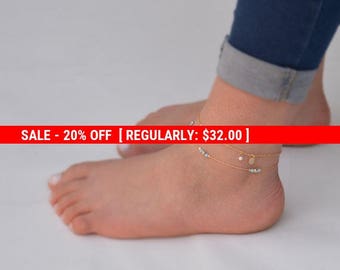 SALE 20% OFF Opal Anklet,Ankle bracelet,Opal Jewelry,Gold Anklet,Beach Anklet,Dainty Anklet,Gift for Her-21243