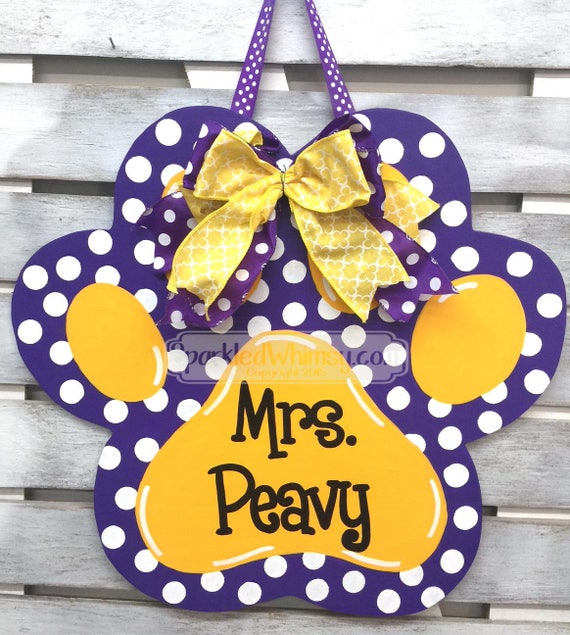 Paw Print Door Hanger Teacher Sign Classroom Decoration End