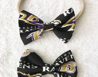 Baltimore Ravens Hair Bow, Baltimore Ravens Baby, Baltimore Ravens football, Baltimore Ravens, Hair Accessories, Nylon Headbands, Hair Bow