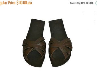 15% OFF Brown Leather Sandals for Women & Men Design 15