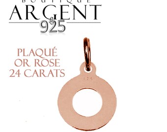 Sterling Silver 925 plated rose gold of 14.3 X 11.3 mm circle