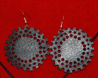 Sphere in inner tube earrings