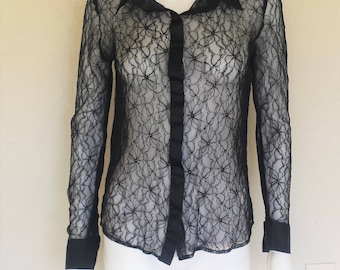 Top T-shirt Dentelle Noir Maiyet - Taille 42 - Neuf Avec étiquettes - Blouse Femme
