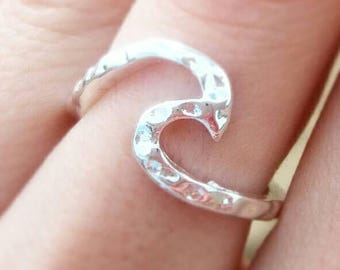 Sterling Silver Wave Ring | Surf Jewellery | Surf Jewelry | Surfing Style | Simple Ring | Minimalist | Beach Ocean Nautical | Gift For Her