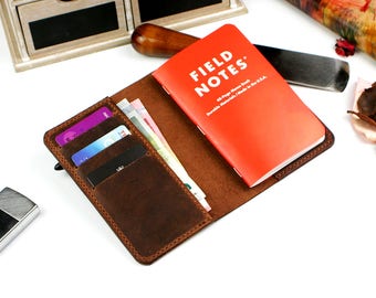 Field Notes Wallet, Notebook wallet, Field Notes distressed leather book cover