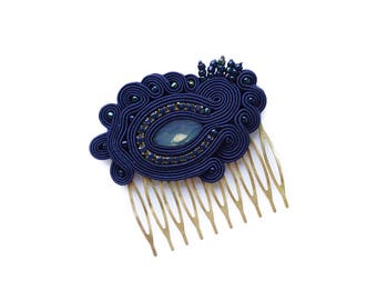 Night Sky- original hair comb- soutache ! Decorative Combs, Hair Accessories, pettine decorativo, peigne décoratif, sierkam