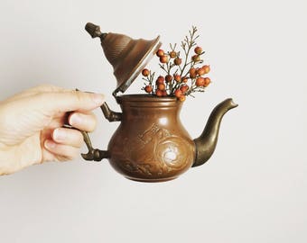 Antique copper coffee pot bohemian home decor turkish coffee pot