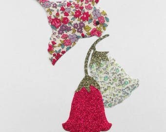 Applied fusible bird lecien fabric and bells
