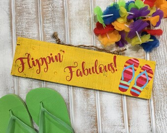 Beach signs, beach decor, flip flops, flip flop sign, pallet sign, reclaimed wood signs, pallet, beach, summer signs, signs