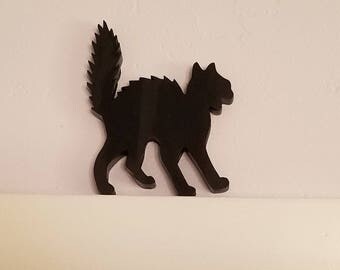 Halloween Cat Decor Door Frame Black