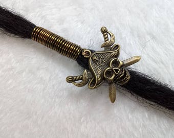 1 PCs handmade dreadlock dread bead tube cuff 8mm hole- pirate