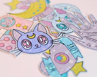 Fight Like a Girl, Sailor Moon style Sticker Pack