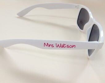 Personalised Wedding and Hen Party Sunglasses - Many colours and designs