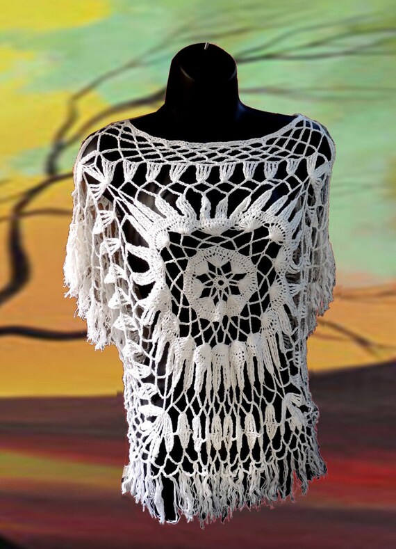 Sexy top summer Lacy Top Hot crochet cotton Fashion Fringes Uni Size Beach Festival