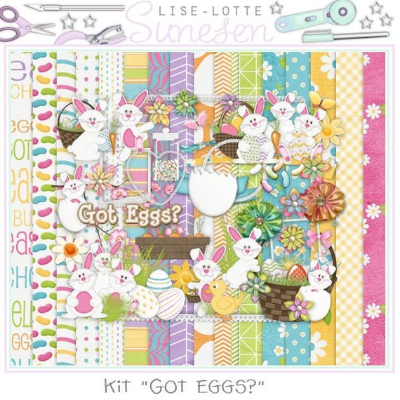 Digital Scrapbook Kit Easter Pattern Paper Spring Scrapbook