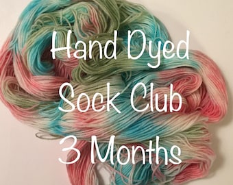 Hand Dyed Sock Yarn Club | Super Soft | 75/25% SW Merino wool/ nylon blend | 100 gr | FREE SHIPPING in U.S.