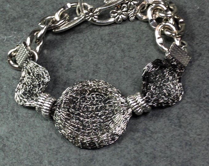 Grey wire lace bracelet, wire lace jewelry, wire lace bracelet