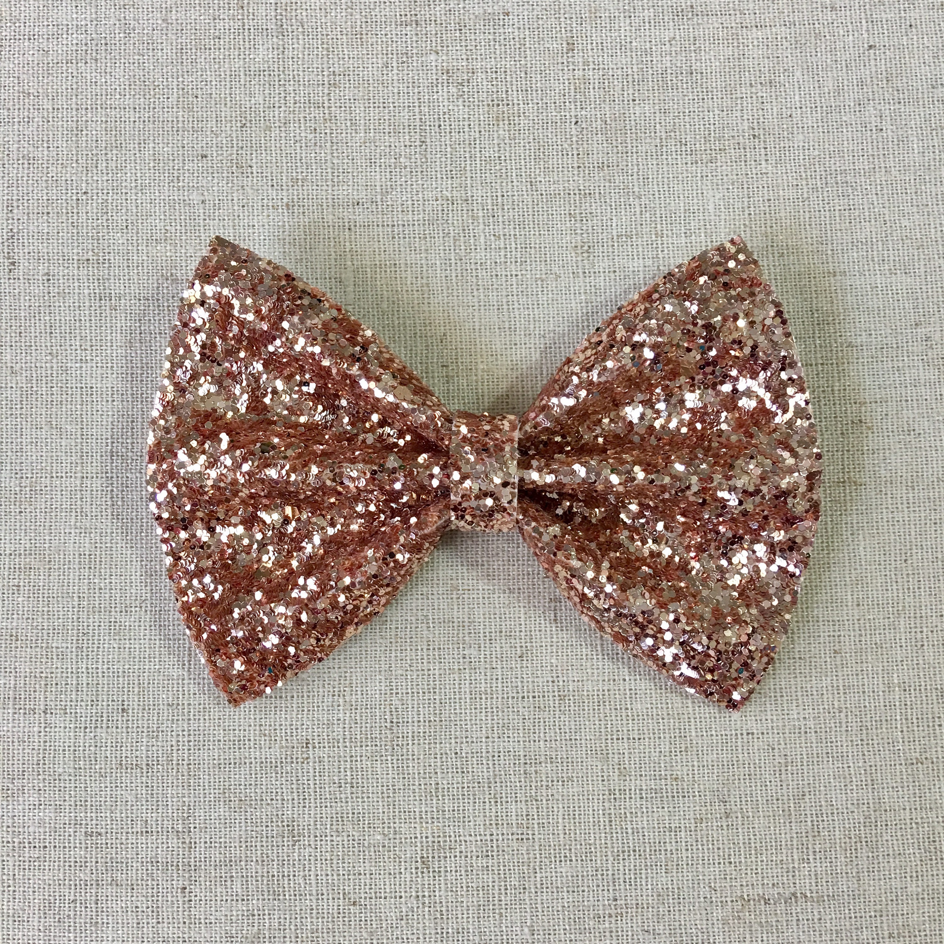 Rose Gold Glitter Bow Tie Rose Gold Glitter Hair Bow Glitter