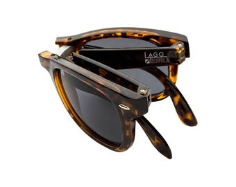 Folding Tortoiseshell Wayfarer Sunglasses With Travel Case UV400