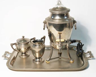 Landers Frary & Clark Universal Silver Plated Nickel Coffee Service Percolator