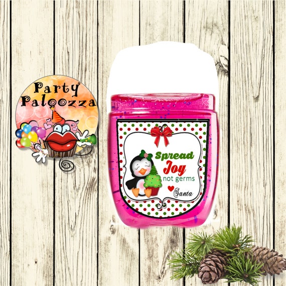 printable personalized christmasholiday hand sanitizer label