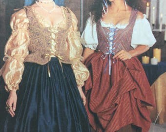 Simplicity 8715, Renaissance Costume, Blouse, Skirt, Hat, Vest, Overskirt, Renaissance Maiden,Renaissance Fair, Historical Pattern, Medieval