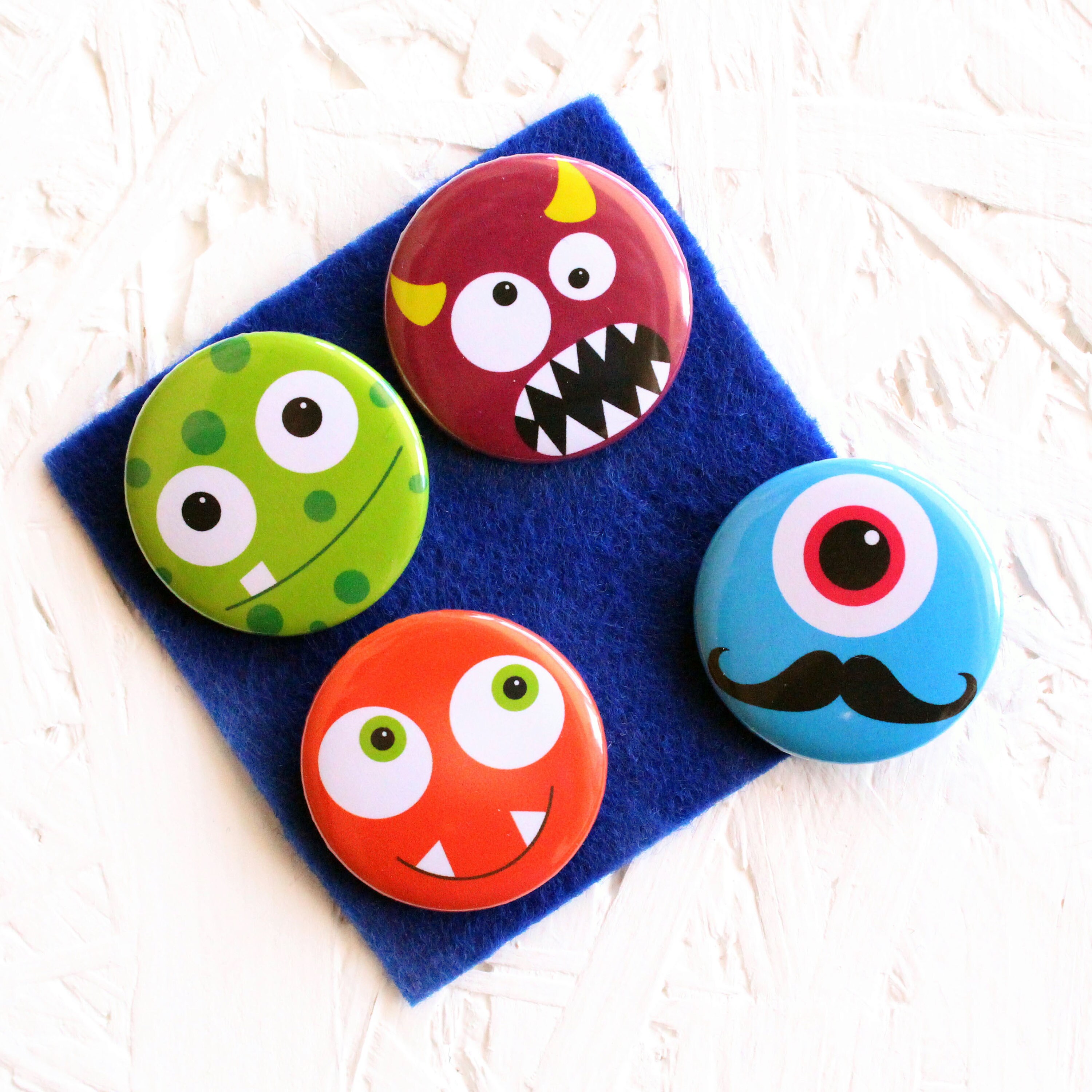 Monster Badges Monster Pins Gifts for children Colourful