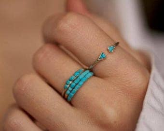 Turquoise Ring. Dainty Sleeping Beauty Turquoise Band Ring. Turquoise Band Ring. Sleeping Beauty Turquoise Ring. Small Turquoise Ring.
