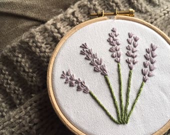 Lavender floral embroidery hoop Art 4