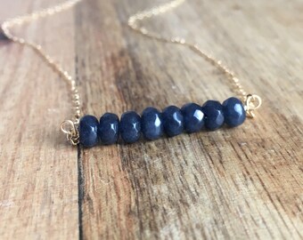 Sapphire Necklace - Sapphire Jewelry - Gemstone Necklace - Sapphire - September Birthstone Necklace - September Birthstone