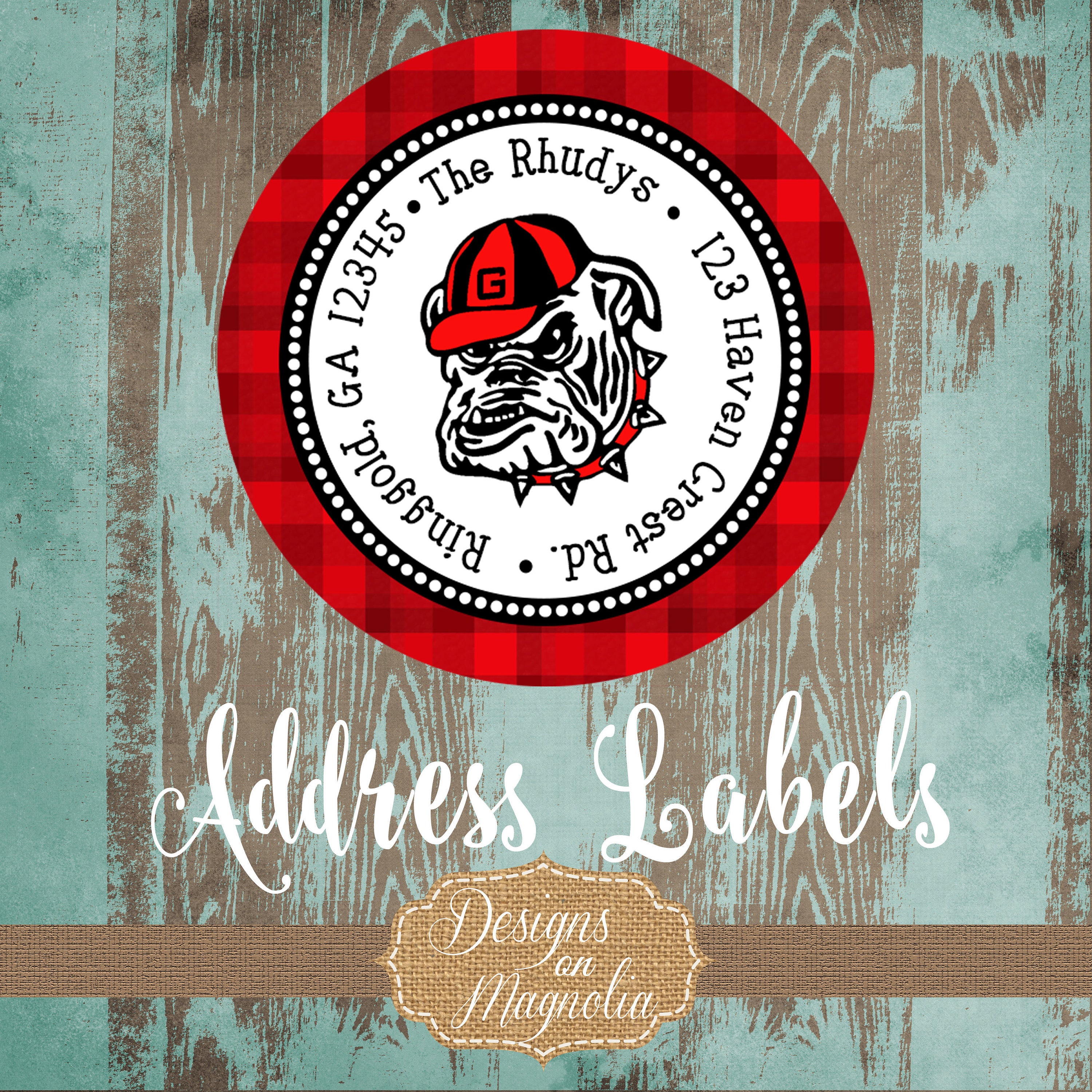 University of GA Address Label Gift Tags UGA address labels