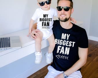 Dad and baby matching shirts, My biggest Fan, My dad is my biggest fan, My son is my biggest fan, Matching dad and baby shirts, UNISEX