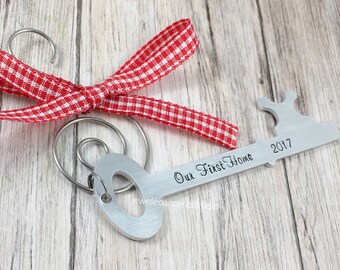 Our First Home Christmas Ornament, New Home Ornament, Housewarming Gift, Realtor Closing Gift, First Home Gift, Hand Stamped, Tree Ornaments