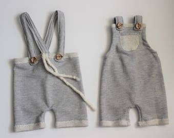 Baby Romper,Baby Boy Romper, Grey Baby Romper, Baby Boy Overalls, Baby Romper, Newborn Romper, Cake Smash outfit, Photography Romper