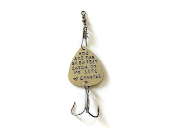 Personalized Silver Fishing Lure - Personalized Lure - Fishing Gift - Custom Lure - Men's Gift - Anniversary Gift - Husband Gift - Lure